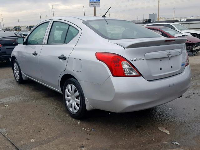 3N1CN7AP2DL882495 - 2013 NISSAN VERSA S SILVER photo 3