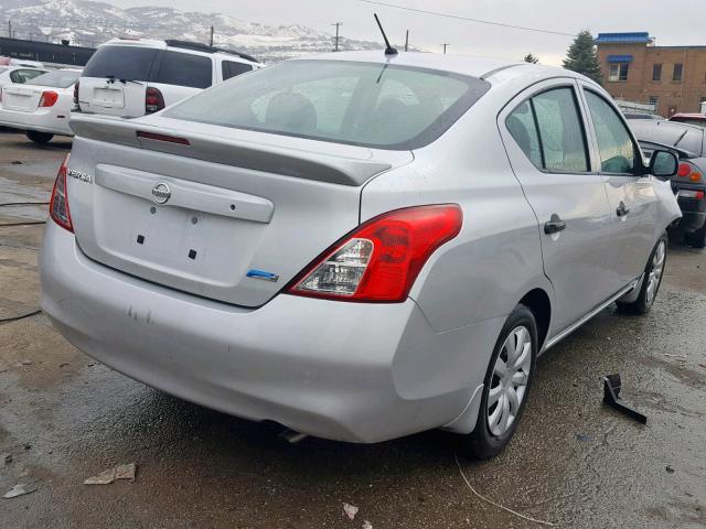 3N1CN7AP2DL882495 - 2013 NISSAN VERSA S SILVER photo 4