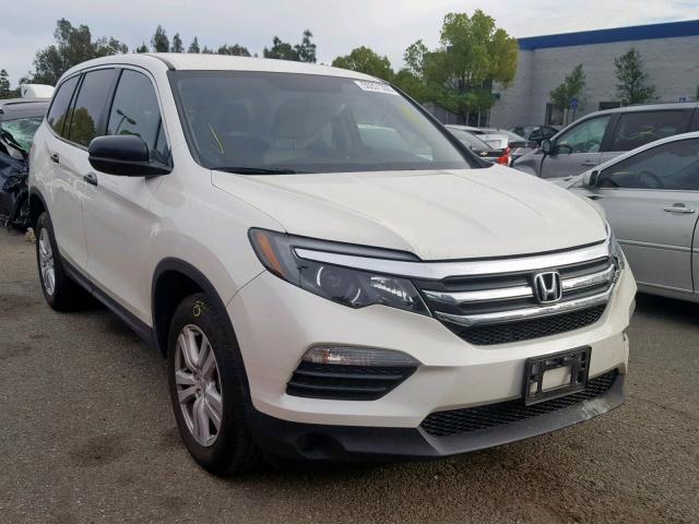 5FNYF5H11HB040211 - 2017 HONDA PILOT LX WHITE photo 1