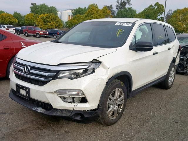 5FNYF5H11HB040211 - 2017 HONDA PILOT LX WHITE photo 2