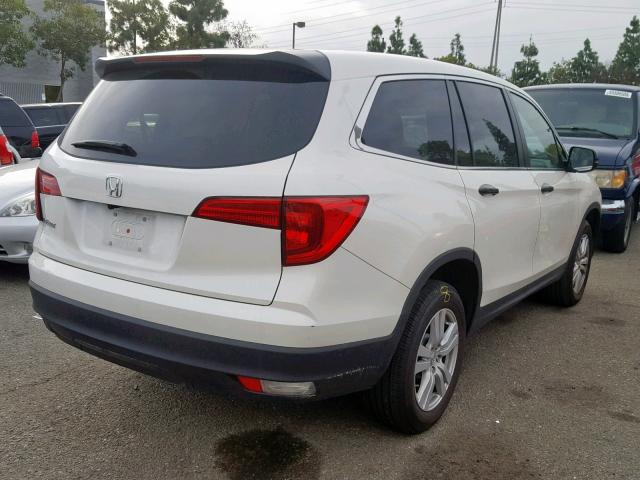 5FNYF5H11HB040211 - 2017 HONDA PILOT LX WHITE photo 4