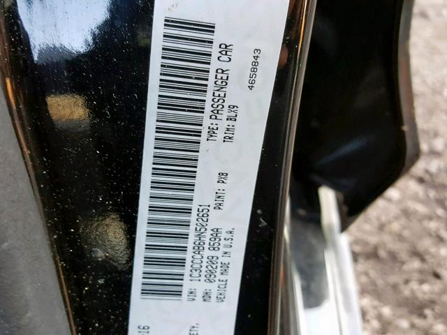 1C3CCCAB6HN502651 - 2017 CHRYSLER 200 LIMITE BLACK photo 10