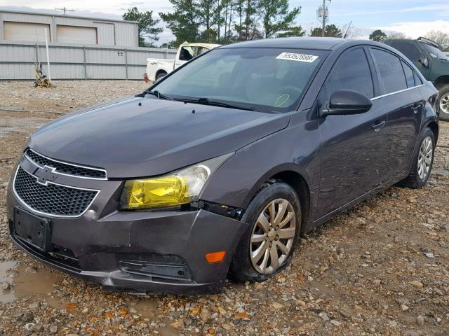 1G1PC5SH5B7104654 - 2011 CHEVROLET CRUZE LS GRAY photo 2