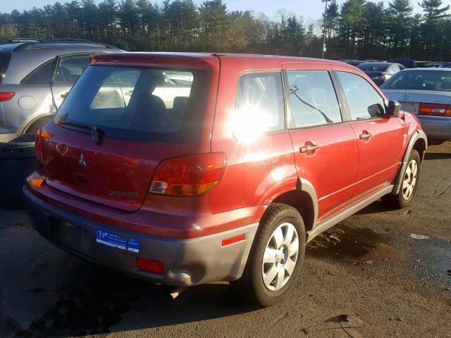 JA4LX31G63U034750 - 2003 MITSUBISHI OUTLANDER RED photo 4