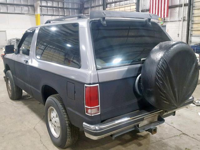 1GNCT18Z2L0104286 - 1990 CHEVROLET BLAZER S10 GRAY photo 3