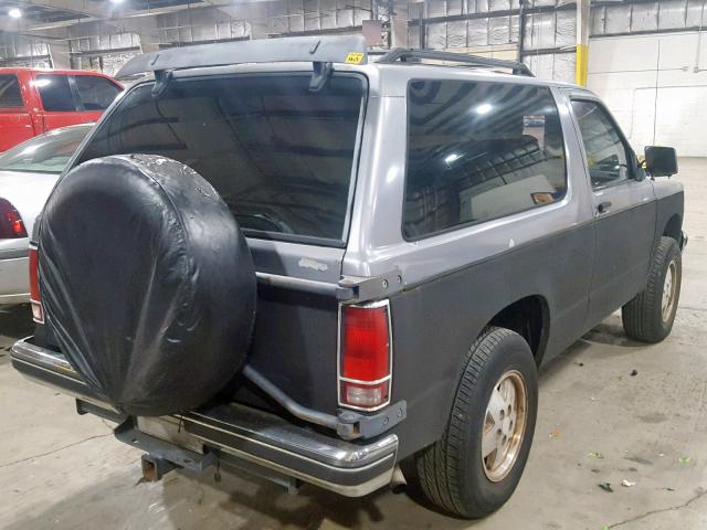 1GNCT18Z2L0104286 - 1990 CHEVROLET BLAZER S10 GRAY photo 4