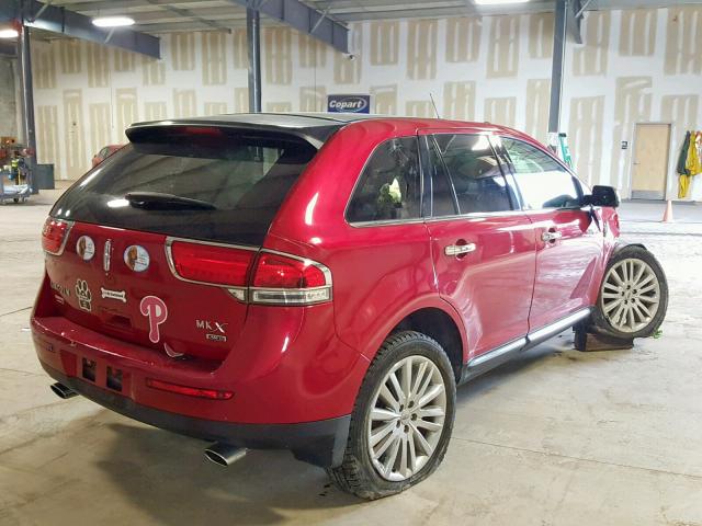 2LMDJ8JK0CBL16272 - 2012 LINCOLN MKX RED photo 4