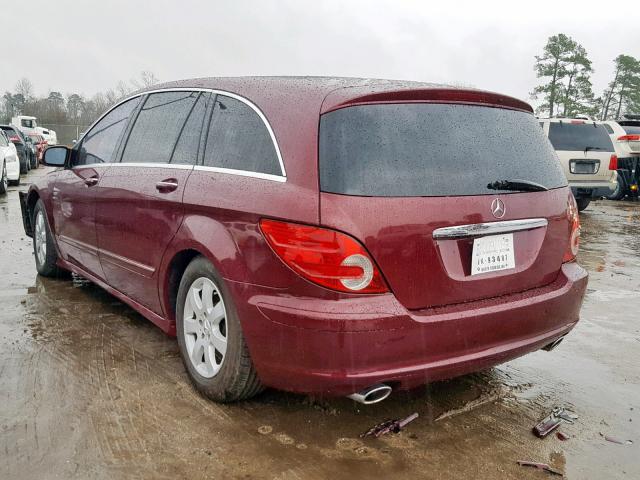 4JGCB65E17A052588 - 2007 MERCEDES-BENZ R 350 BURGUNDY photo 3