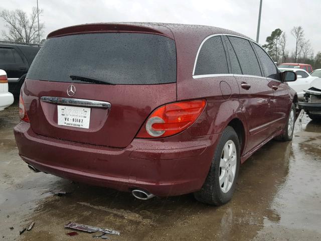 4JGCB65E17A052588 - 2007 MERCEDES-BENZ R 350 BURGUNDY photo 4