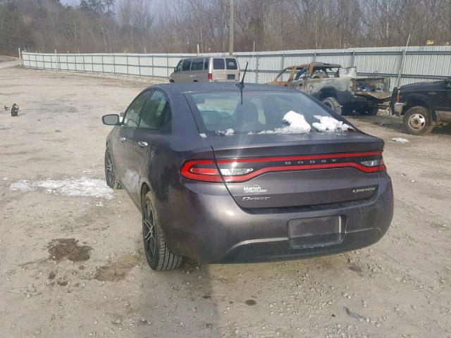 1C3CDFCB6FD267926 - 2015 DODGE DART LIMIT GRAY photo 3