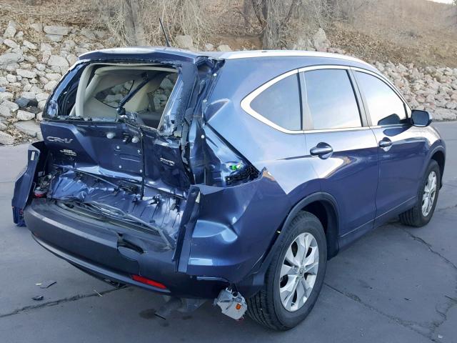 2HKRM4H77DH608207 - 2013 HONDA CR-V EXL BLUE photo 4