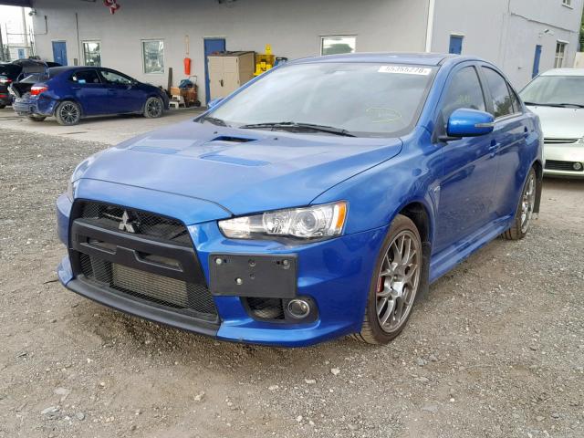 JA32W5FV9FU012932 - 2015 MITSUBISHI LANCER EVO BLUE photo 2