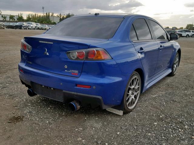 JA32W5FV9FU012932 - 2015 MITSUBISHI LANCER EVO BLUE photo 4