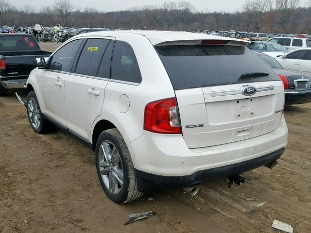 2FMDK3KC0BBB67105 - 2011 FORD EDGE LIMIT WHITE photo 3