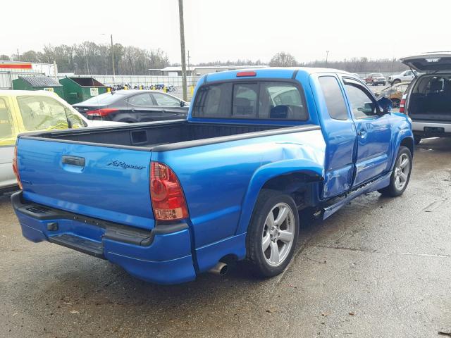 5TETU22N57Z385989 - 2007 TOYOTA TACOMA X-R BLUE photo 4