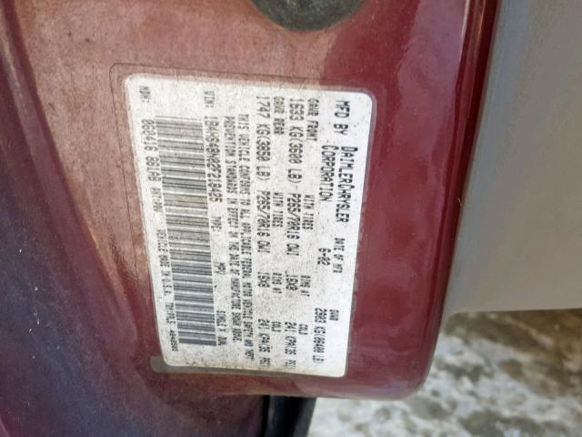 1B4HS48N02F218425 - 2002 DODGE DURANGO SL RED photo 10