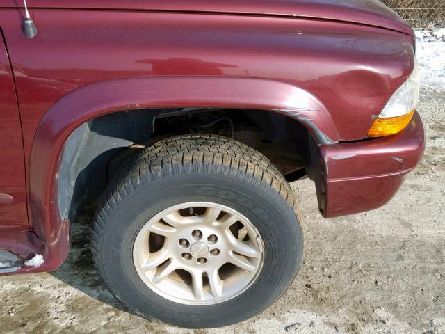 1B4HS48N02F218425 - 2002 DODGE DURANGO SL RED photo 9