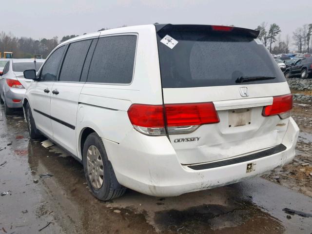 5FNRL38259B053474 - 2009 HONDA ODYSSEY LX WHITE photo 3