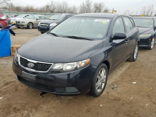 KNAFU5A28B5378596 - 2011 KIA FORTE EX BLACK photo 2