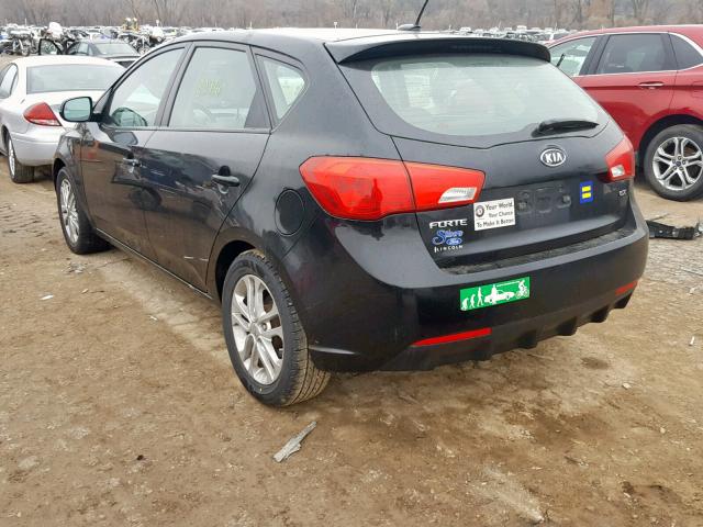 KNAFU5A28B5378596 - 2011 KIA FORTE EX BLACK photo 3