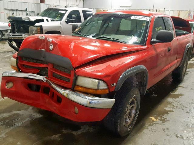 1B7GG22Y4WS573411 - 1998 DODGE DAKOTA RED photo 2