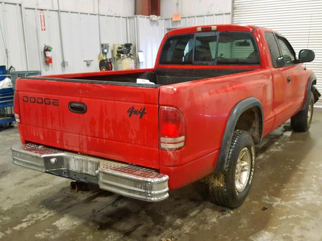 1B7GG22Y4WS573411 - 1998 DODGE DAKOTA RED photo 4