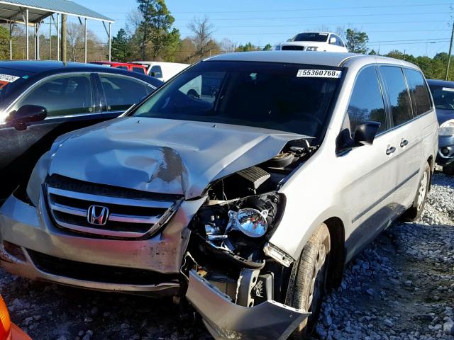 5FNRL38257B094541 - 2007 HONDA ODYSSEY LX SILVER photo 2