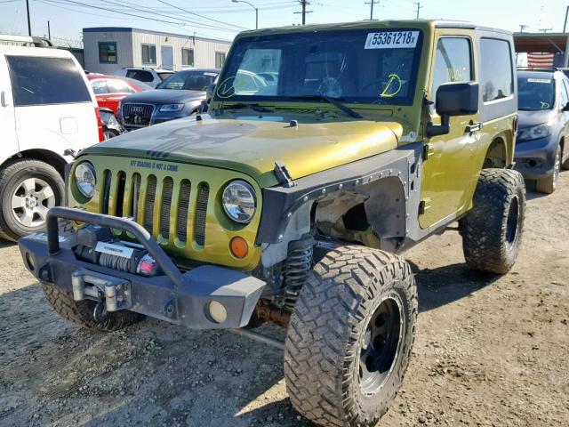 1J4FA54117L153285 - 2007 JEEP WRANGLER S GREEN photo 2