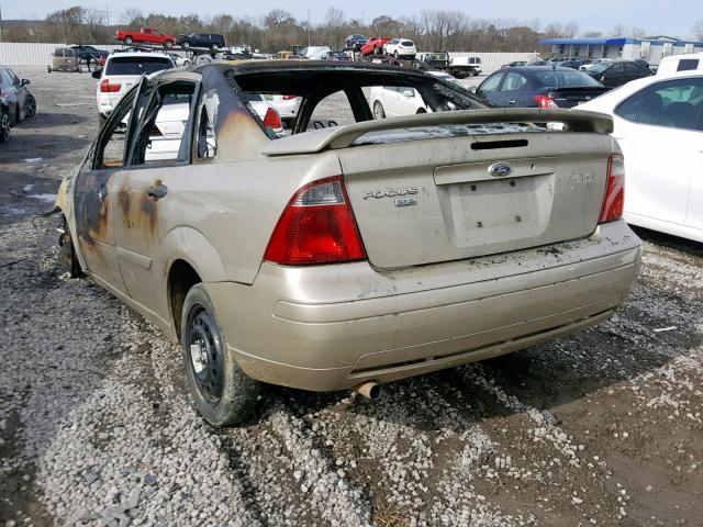 1FAHP34N37W118899 - 2007 FORD FOCUS ZX4 BEIGE photo 3