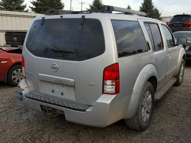 5N1AR18W77C604951 - 2007 NISSAN PATHFINDER SILVER photo 4