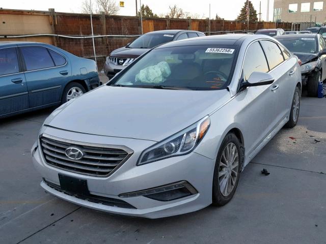 5NPE34AF9FH115554 - 2015 HYUNDAI SONATA SPO SILVER photo 2