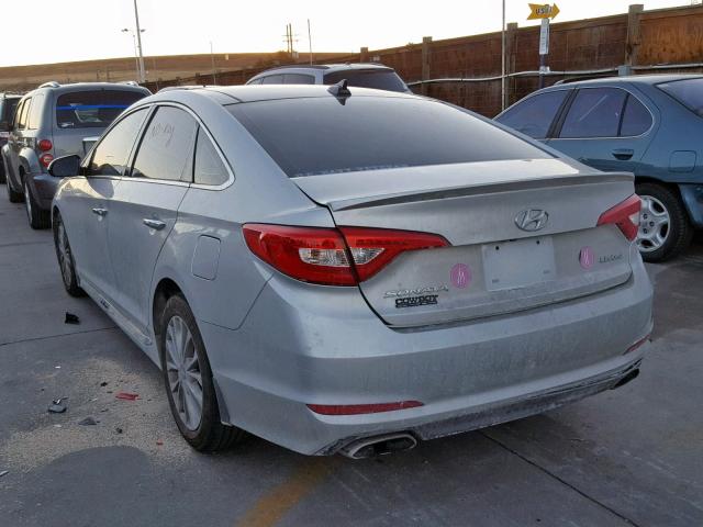 5NPE34AF9FH115554 - 2015 HYUNDAI SONATA SPO SILVER photo 3