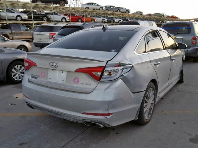 5NPE34AF9FH115554 - 2015 HYUNDAI SONATA SPO SILVER photo 4