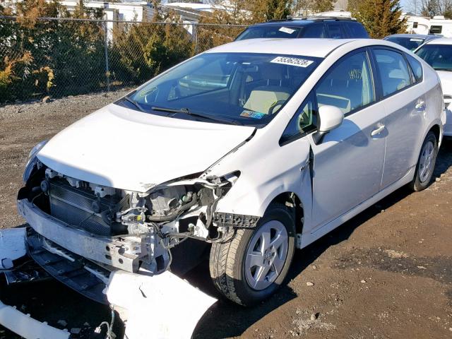 JTDKN3DU6A0148597 - 2010 TOYOTA PRIUS WHITE photo 2