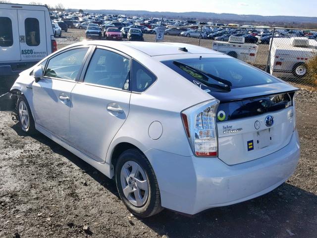 JTDKN3DU6A0148597 - 2010 TOYOTA PRIUS WHITE photo 3