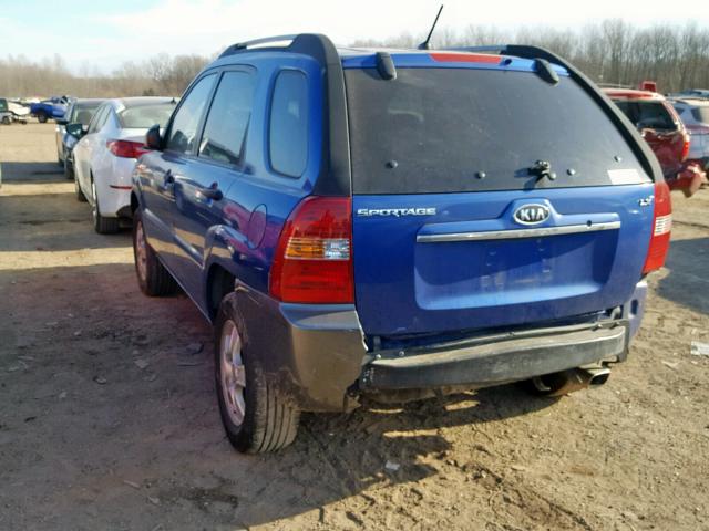 KNDJF724X77311903 - 2007 KIA SPORTAGE L BLUE photo 3