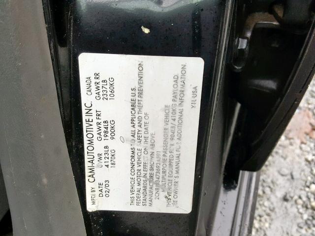 2CNBJ634736934591 - 2003 CHEVROLET TRACKER LT BLACK photo 10