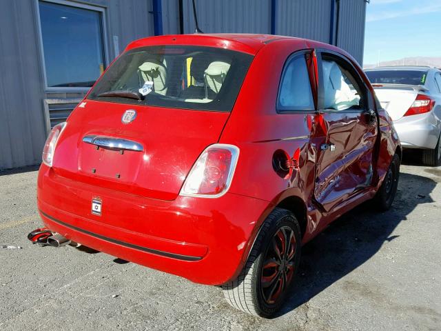 3C3CFFAR1CT383583 - 2012 FIAT 500 POP RED photo 4