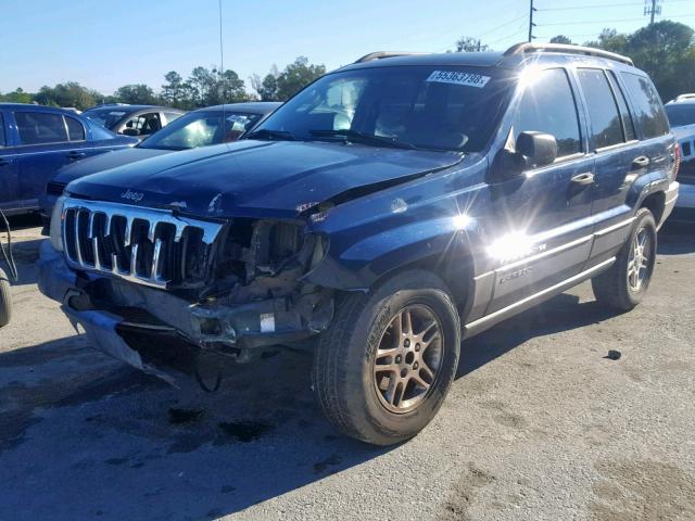 1J4GX48S12C135216 - 2002 JEEP GRAND CHER BLUE photo 2