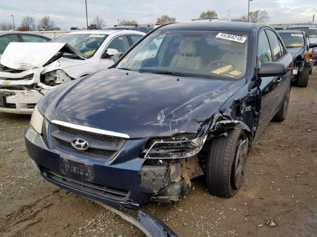 5NPET46C66H098100 - 2006 HYUNDAI SONATA GL BLUE photo 2