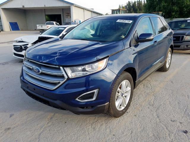 2FMPK4J90HBC68033 - 2017 FORD EDGE SEL BLUE photo 2