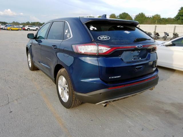 2FMPK4J90HBC68033 - 2017 FORD EDGE SEL BLUE photo 3