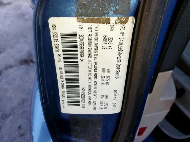 2C3KA53G67H764134 - 2007 CHRYSLER 300 TOURIN BLUE photo 10