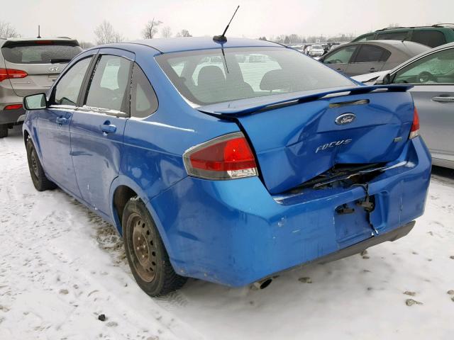 1FAHP3GN4AW241789 - 2010 FORD FOCUS SES BLUE photo 3