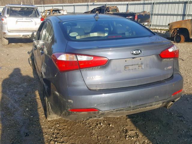 KNAFZ4A85F5358764 - 2015 KIA FORTE EX BLUE photo 3