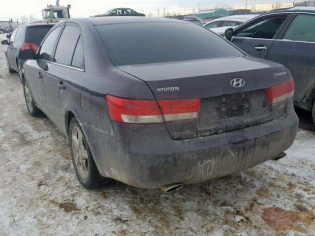 5NPET46F06H115502 - 2006 HYUNDAI SONATA GL MAROON photo 3