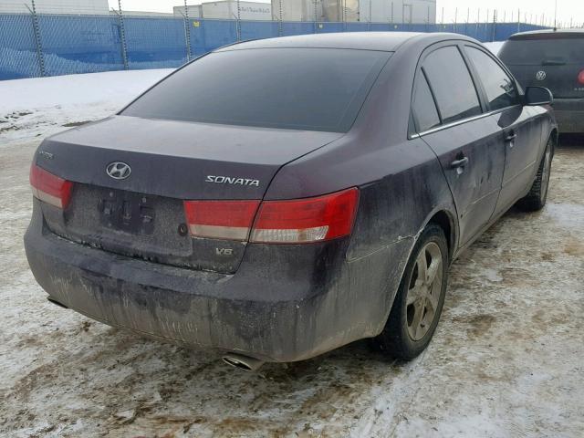 5NPET46F06H115502 - 2006 HYUNDAI SONATA GL MAROON photo 4