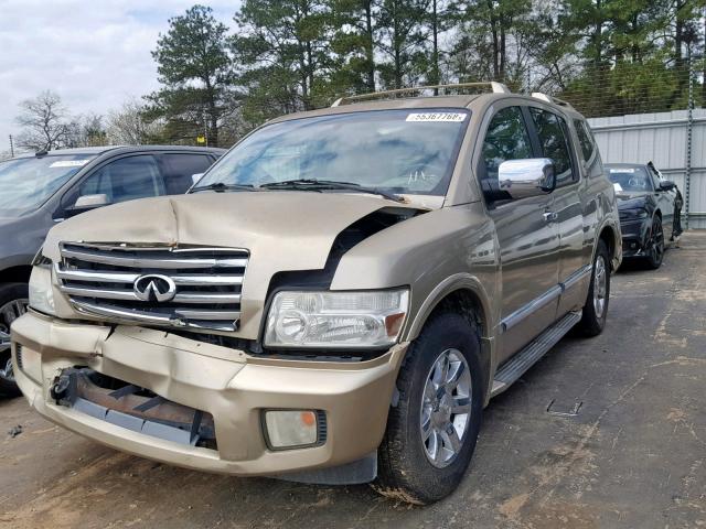 5N3AA08A15N811740 - 2005 INFINITI QX56 GOLD photo 2