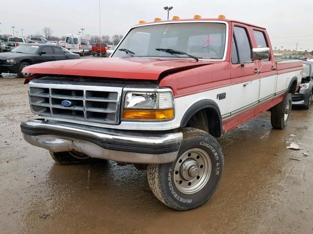 2FTJW36H8RCA19838 - 1994 FORD F350 RED photo 2