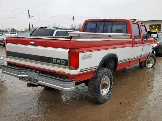 2FTJW36H8RCA19838 - 1994 FORD F350 RED photo 4
